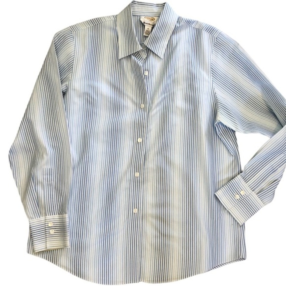 TALBOTS WRINKLE RESISTANT STRIPED BLOUSE 12